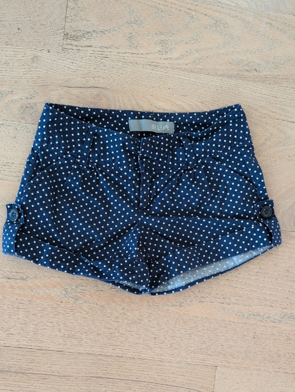 Vintage dELiA*s Navy Polka Dot Shorts Size 1/2
